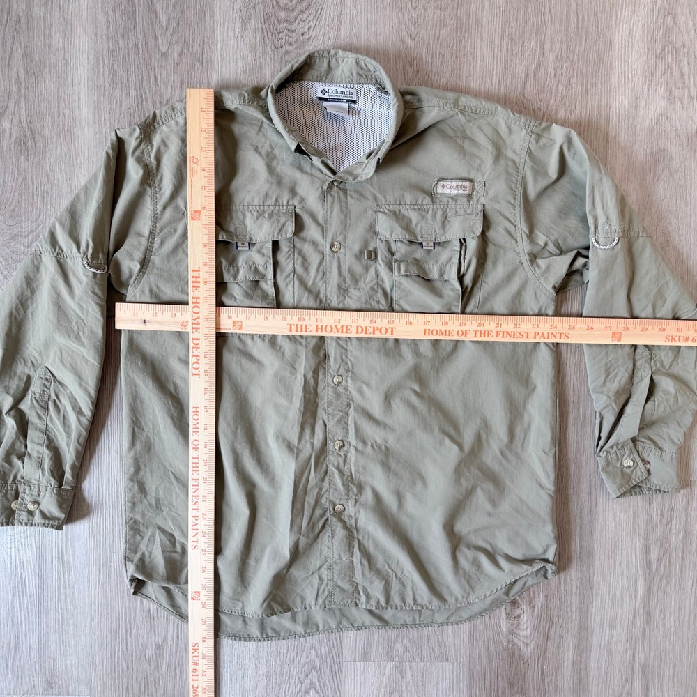 Columbia PFG Bahama II Long Sleeve Fishing Shirt Sage Green Omni-Shade Mens M - Picture 8 of 8